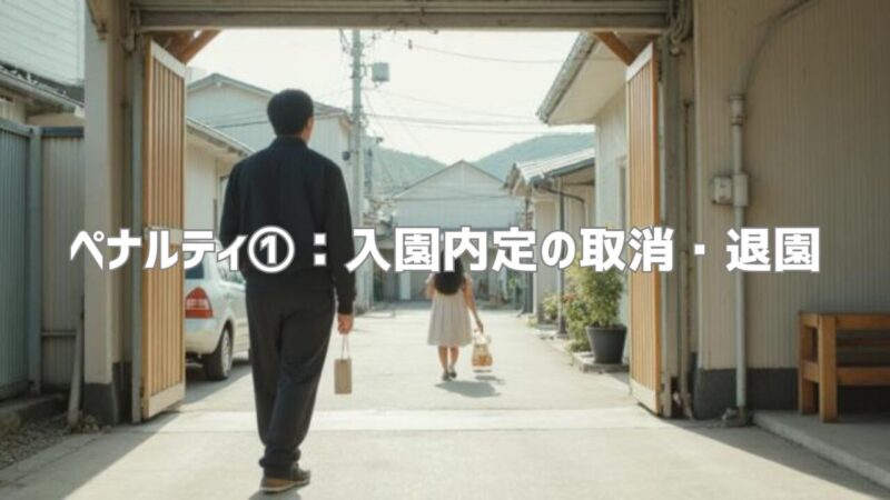 ペナルティ①：入園内定の取消・退園
